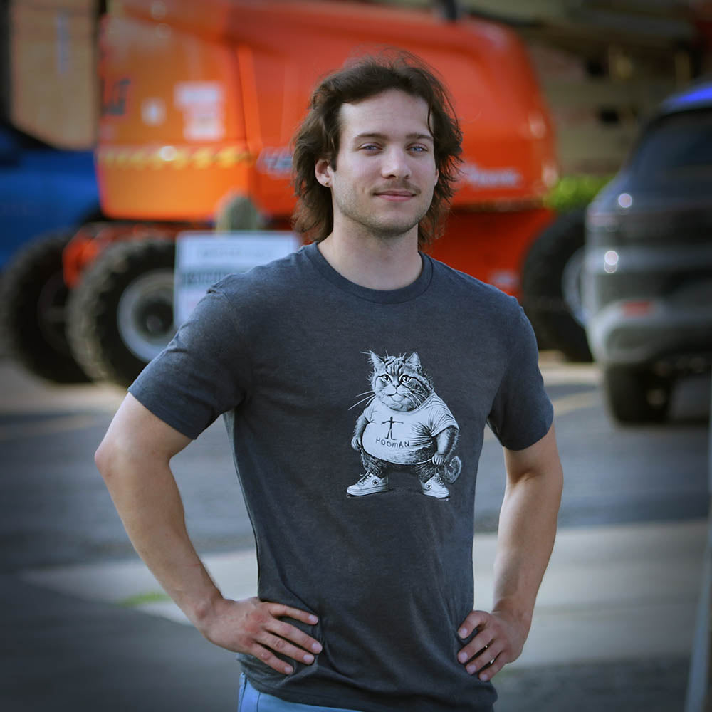 District Made Unisex VIP "Hooman" Charcoal Tee - Skinny Pete's Catnip