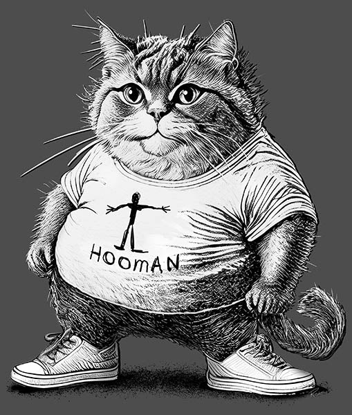 District Made Unisex VIP "Hooman" Charcoal Tee - Skinny Pete's Catnip