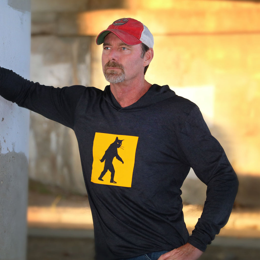 District Made "Catsquatch" Black Perfect Tri Long Sleeve Hoodie - Skinny Pete's Gourmet Catnip