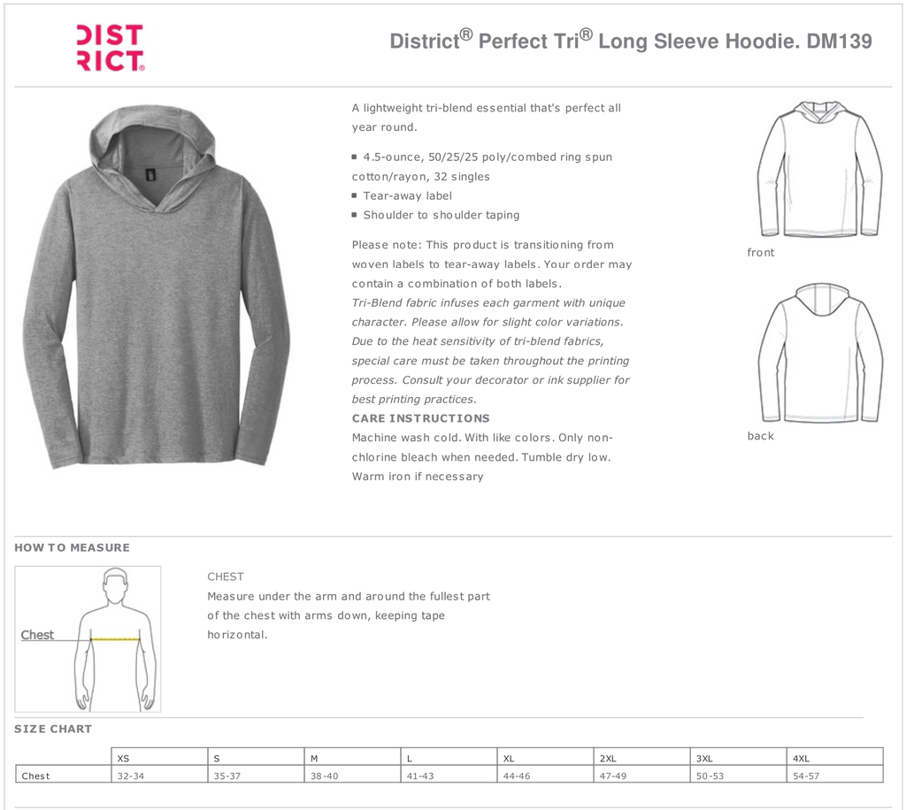 District Made "Fe_Lines" Black Perfect Tri Long Sleeve Hoodie - Skinny Pete's Gourmet Catnip