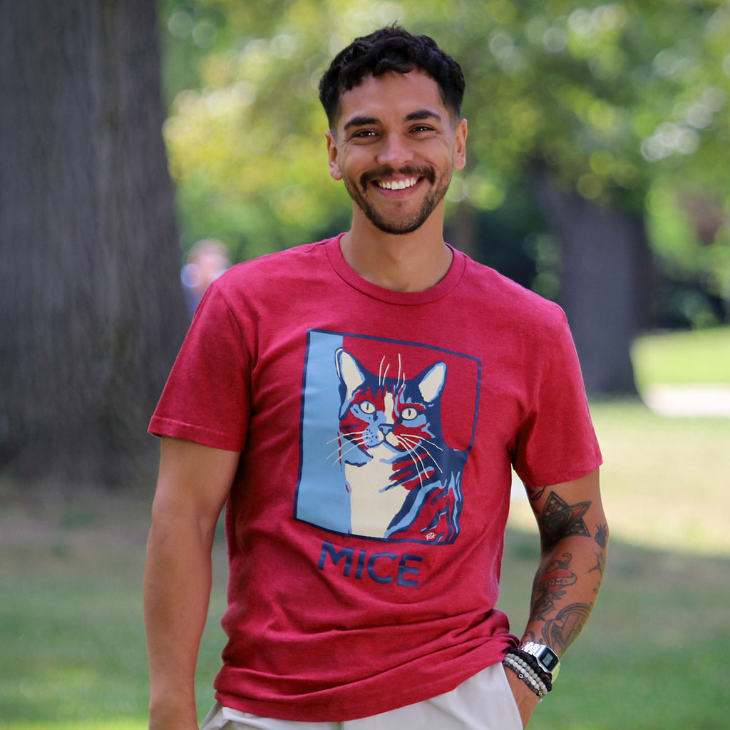Bella-Canvas "MICE" Red Frost Tee for him - Skinny Pete's Catnip