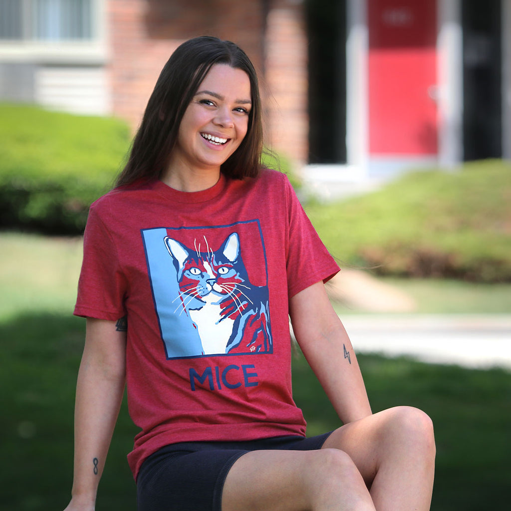 Bella-Canvas "MICE" Red Frost Tee for her - Skinny Pete's Catnip