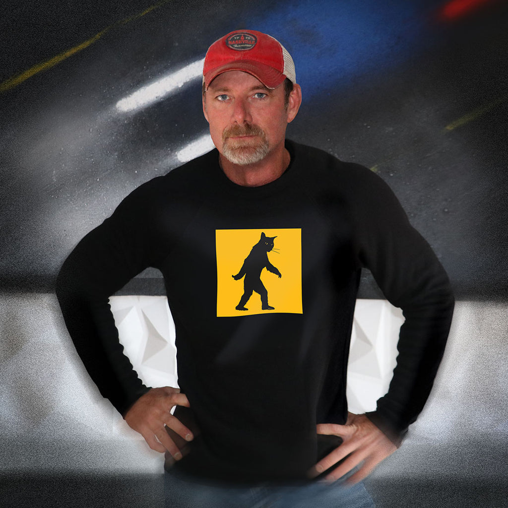 Unisex "Catsquatch" Sponge Fleece Ragland Sweatshirt - Skinny Pete's Catnip