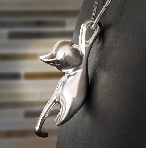 Solid Sterling Silver Cat Necklace Style #3