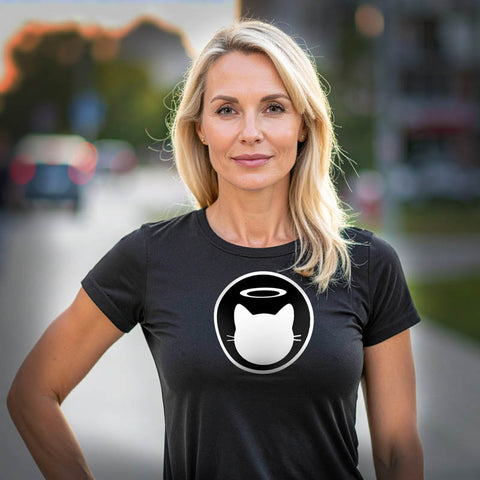 District Made Women's VIP "Halo Kitty" Black Frost Tee - Skinny Pete's Catnip