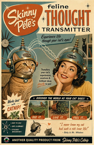 NEW Poster, “Feline Thought Transfer Helmet