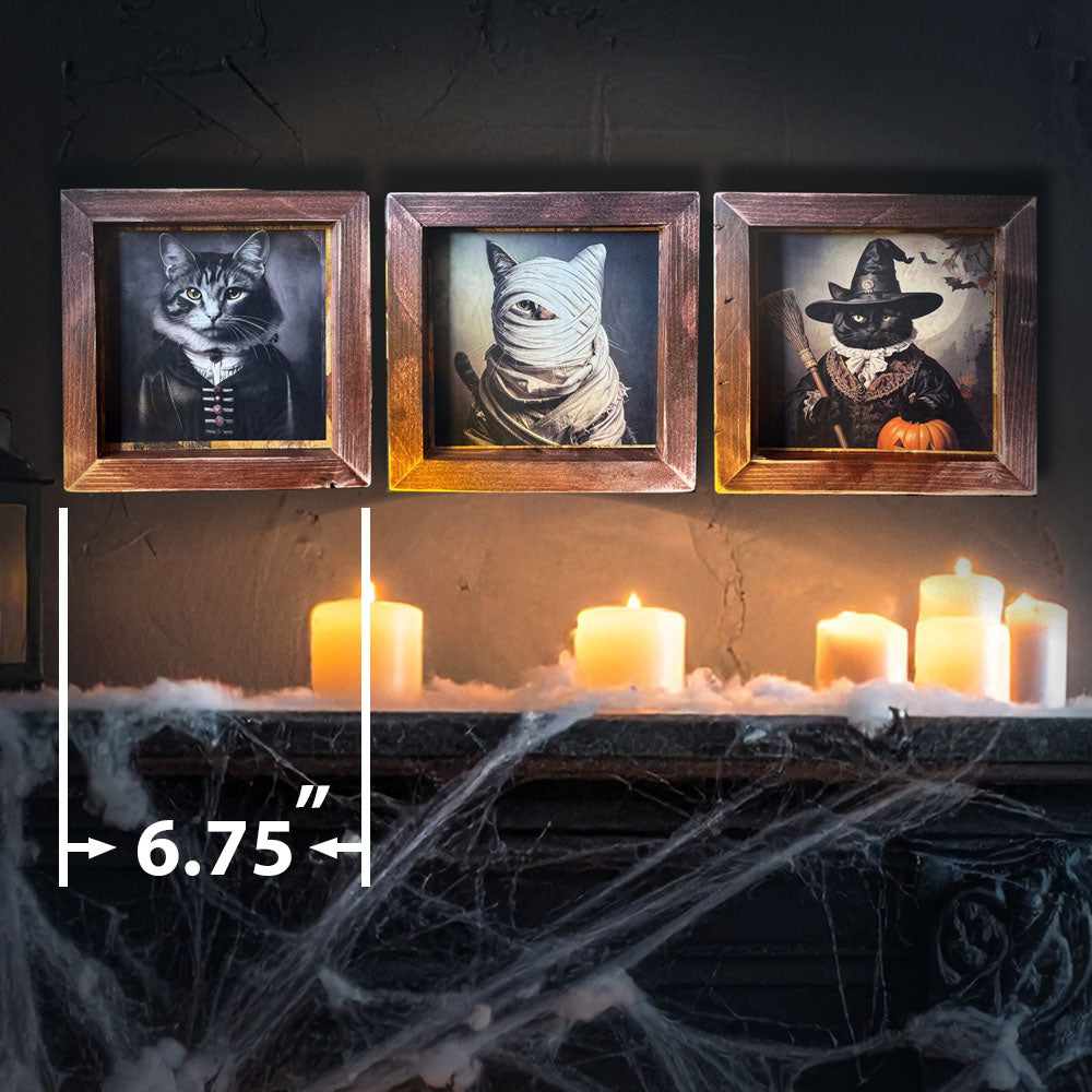Halloween Vintage Cat Portraits (3 set) - Skinny Pete's Catnip