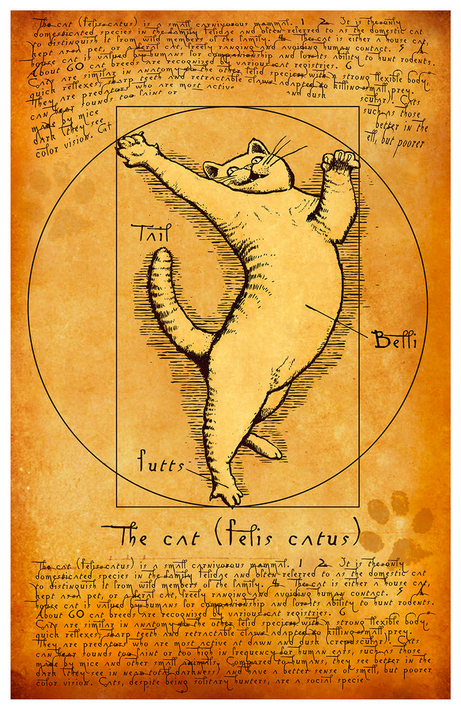 Poster, “Da Vinci Cat” - Skinny Pete's Gourmet Catnip