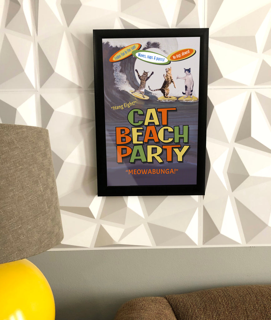Poster, "Cat Beach Party" - Skinny Pete's Gourmet Catnip