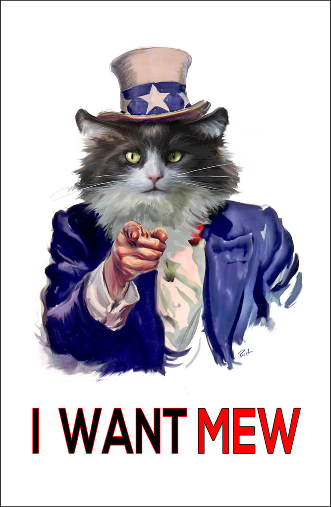 Poster, “I WANT MEW” - Skinny Pete's Gourmet Catnip